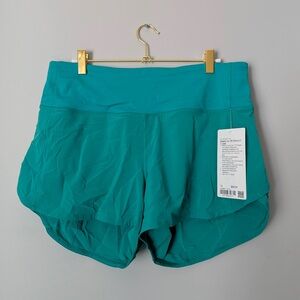 NWT Lululemon Teal Layered Running Shorts